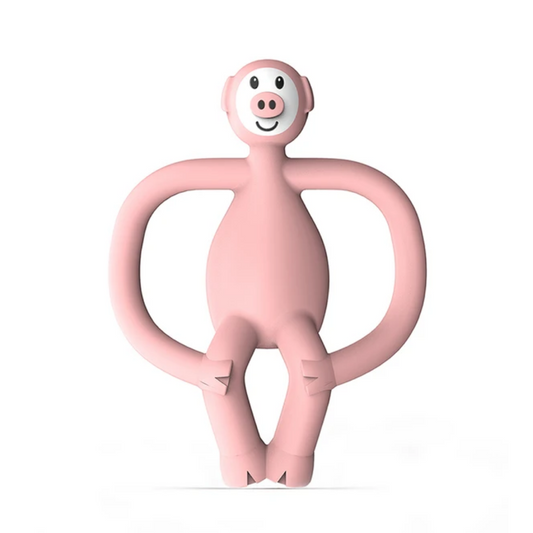 Matchstick Monkey Anti Microbial Teether pig