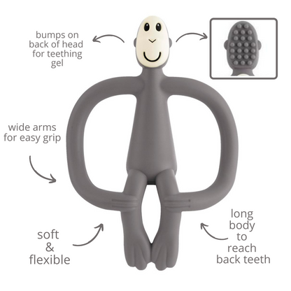 Matchstick Monkey Teething Toy and Gel Applicator grey