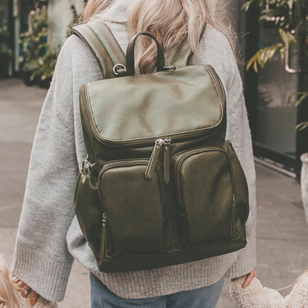 Olive backpack shop purse