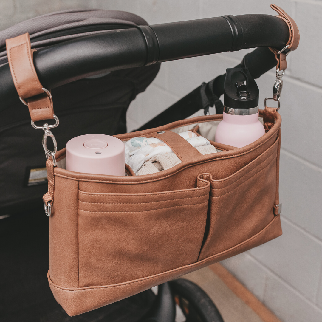 Tan leather pram cheap