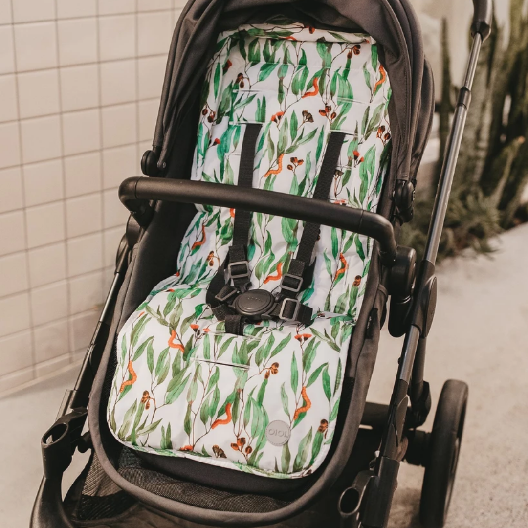 OiOi Reversible Pram Liner eucalyptus KJ Essentials for Baby