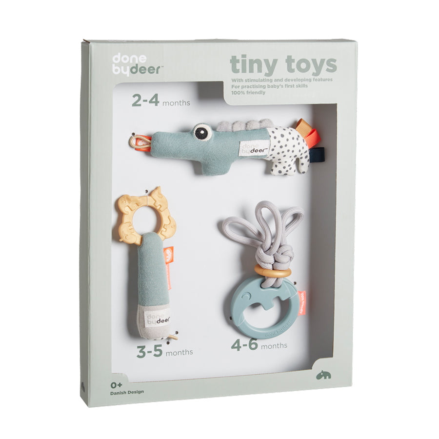 Done By Deer Tiny Activity Teether Toys Gift Set blue