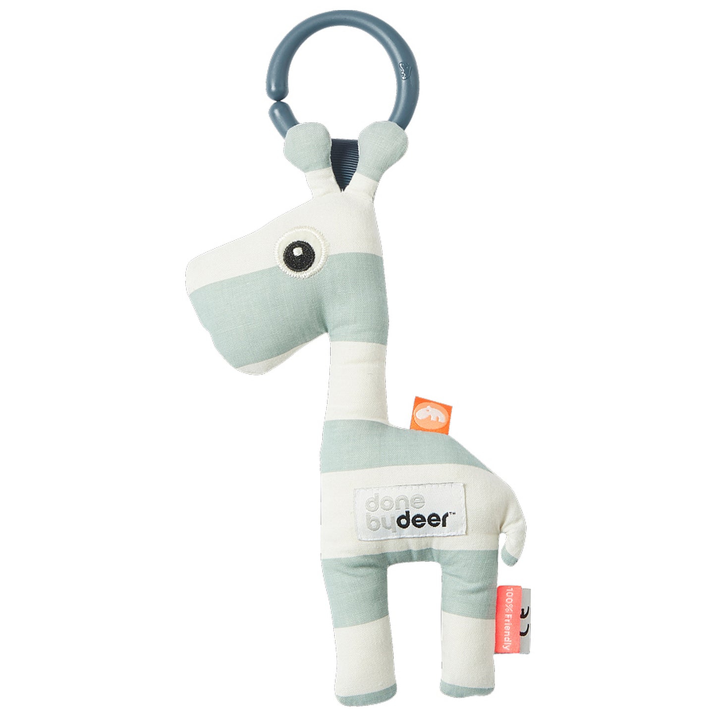 Done by Deer Baby To-Go Friend Rattle Raffi blue