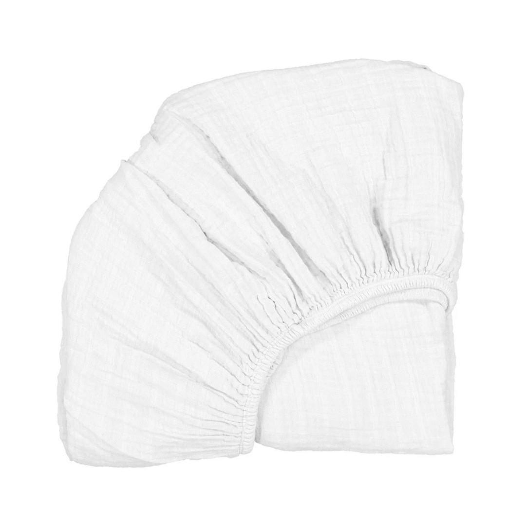 Moumout Papuche Fitted Sheet for KUMI Cradle white