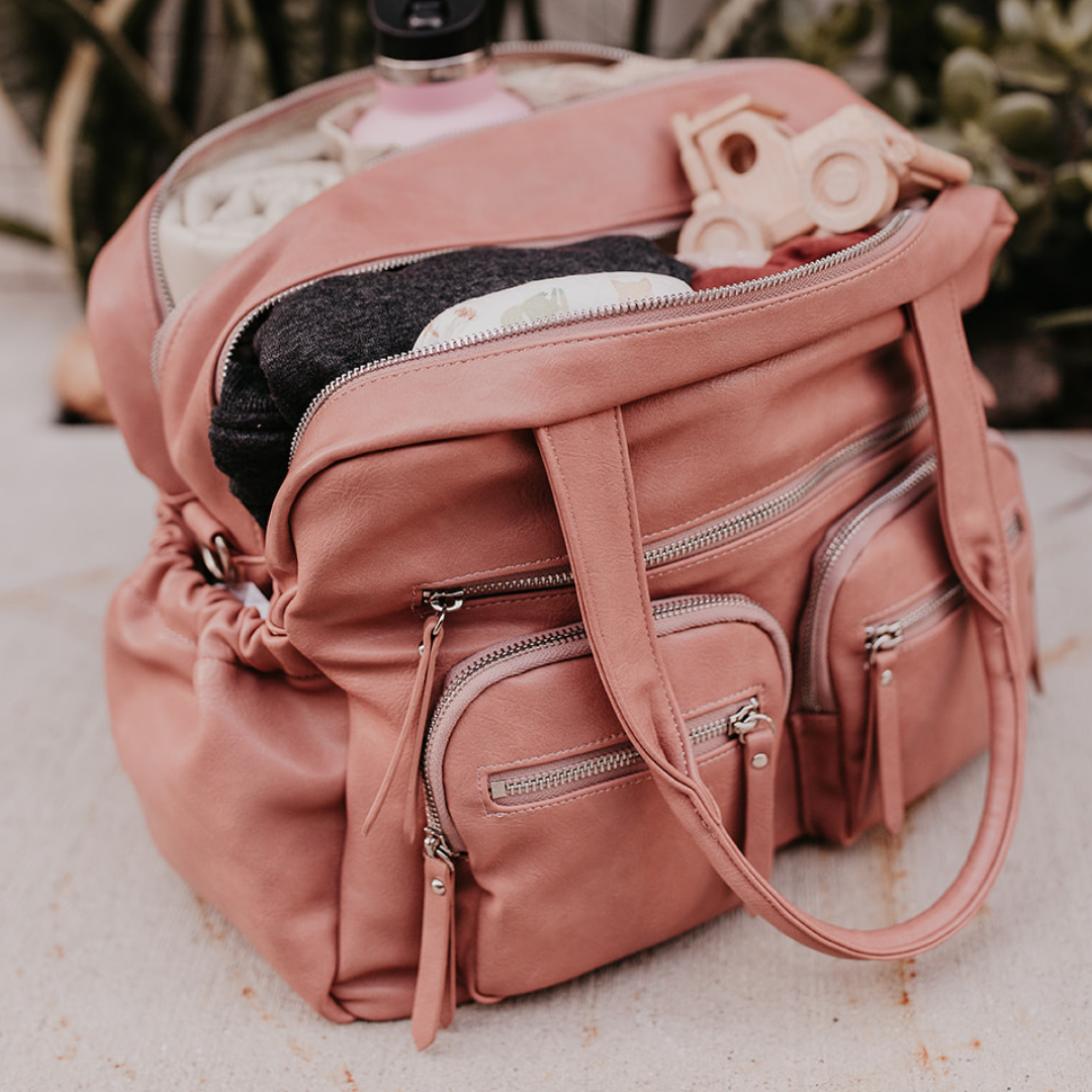 OiOi Faux Leather Carry All dusty rose