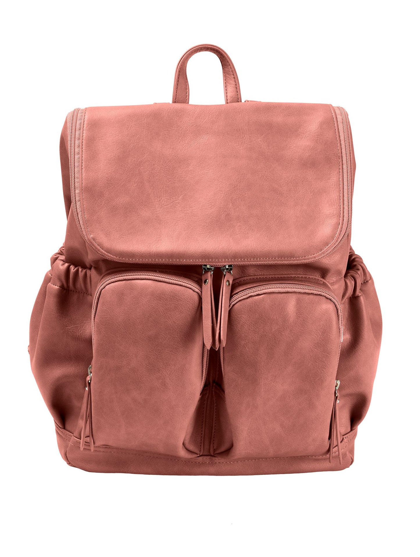 OiOi Signature Faux Leather Nappy Backpack dusty rose