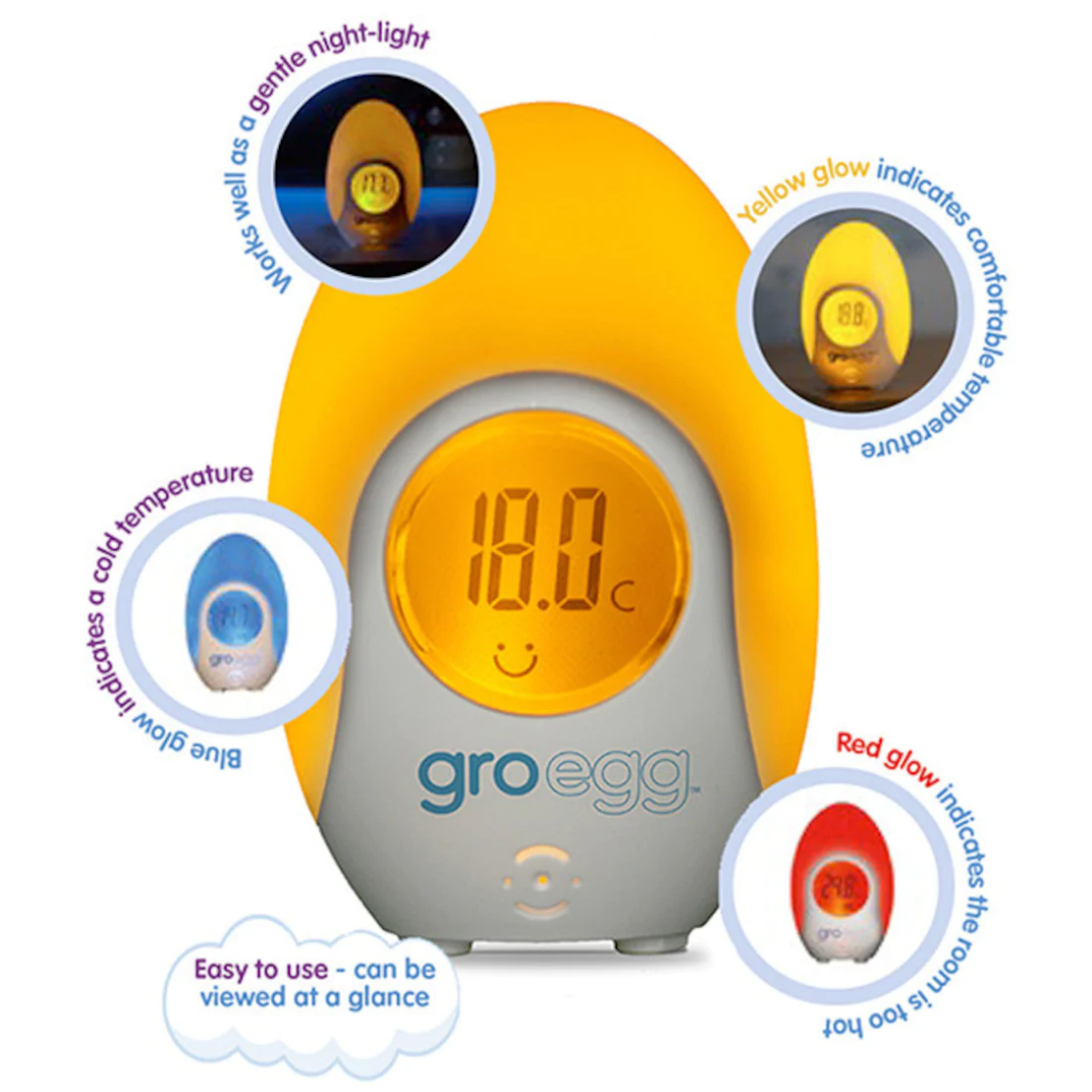 The Gro Company Gro-Egg Room Thermometer Baby Nursery Nightlight NEW With  Cover