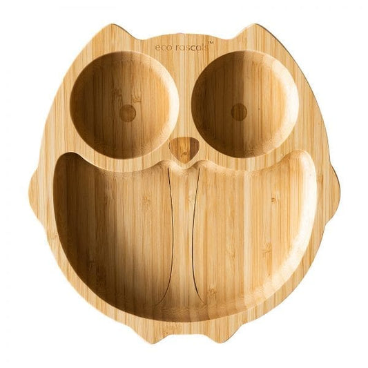 Eco Rascals Bamboo Suction Plate owl