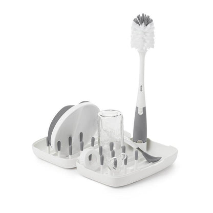 OXO Tot On-the-Go Drying Rack & Bottle Brush grey